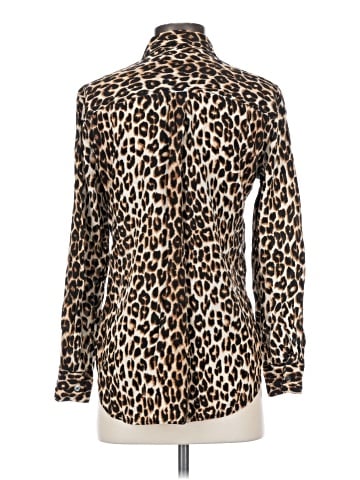 Equipment Long Sleeve Silk Top (view 2)