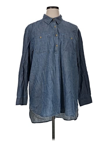 Caslon 3/4 Sleeve Button-Down Shirt (view 1)
