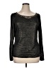 Cache 100% Polyester Metallic Black Long Sleeve Top Size XL - photo 1