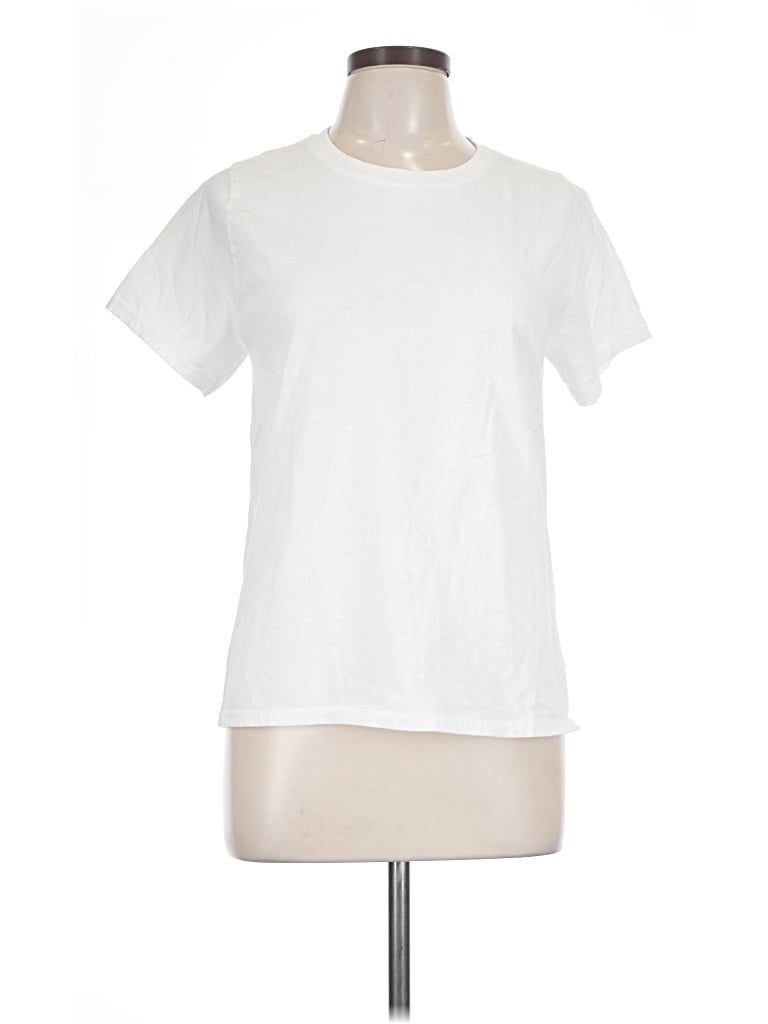 Pre-owned Hanes Short Sleeve T-shirt In White