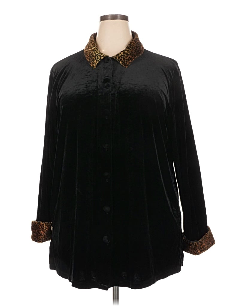 Pre-owned Impressions Long Sleeve Blouse In Black
