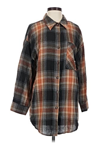 Allegra K 3/4 Sleeve Button-Down Shirt (view 1)