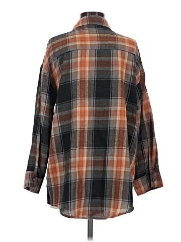 Allegra K 3/4 Sleeve Button-Down Shirt (view 2)