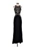 Xscape 100% Polyester Black Silver Cocktail Dress Size 8 - photo 1