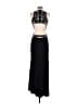 Xscape 100% Polyester Black Silver Cocktail Dress Size 8 - photo 2