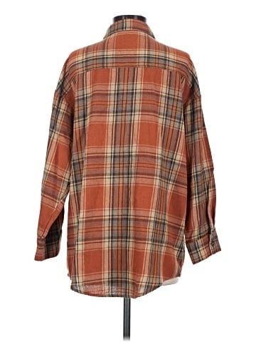Allegra K 3/4 Sleeve Button-Down Shirt (view 2)