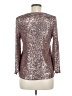 Cable & Gauge Metallic Silver Long Sleeve Blouse Size M - photo 2