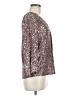 Cable & Gauge Metallic Silver Long Sleeve Blouse Size M - photo 4