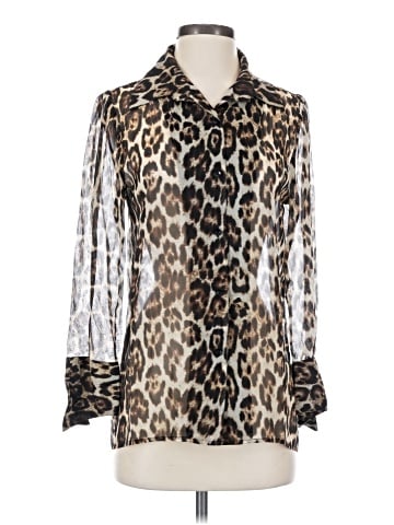 Alice + Olivia Long Sleeve Silk Top (view 1)