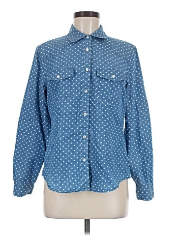 Allegra K Long Sleeve Button-Down Shirt (view 1)