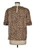 Ann Taylor LOFT 100% Polyester Animal Print Brown Short Sleeve Blouse Size M - photo 2