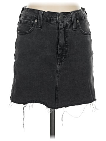 Madewell Stretch Denim Straight Mini Skirt in Ashcraft Wash: Raw-Hemmed Edition (view 1)