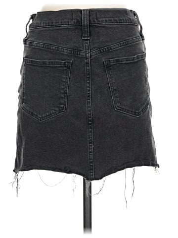 Madewell Stretch Denim Straight Mini Skirt in Ashcraft Wash: Raw-Hemmed Edition (view 2)