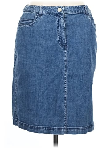 Petite Sophisticate Denim Skirt (view 1)
