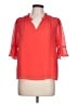 CeCe 100% Polyester Orange 3/4 Sleeve Blouse Size L - photo 1