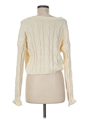 Madewell Cable-Knit V-Neck Crop Sweater (view 2)