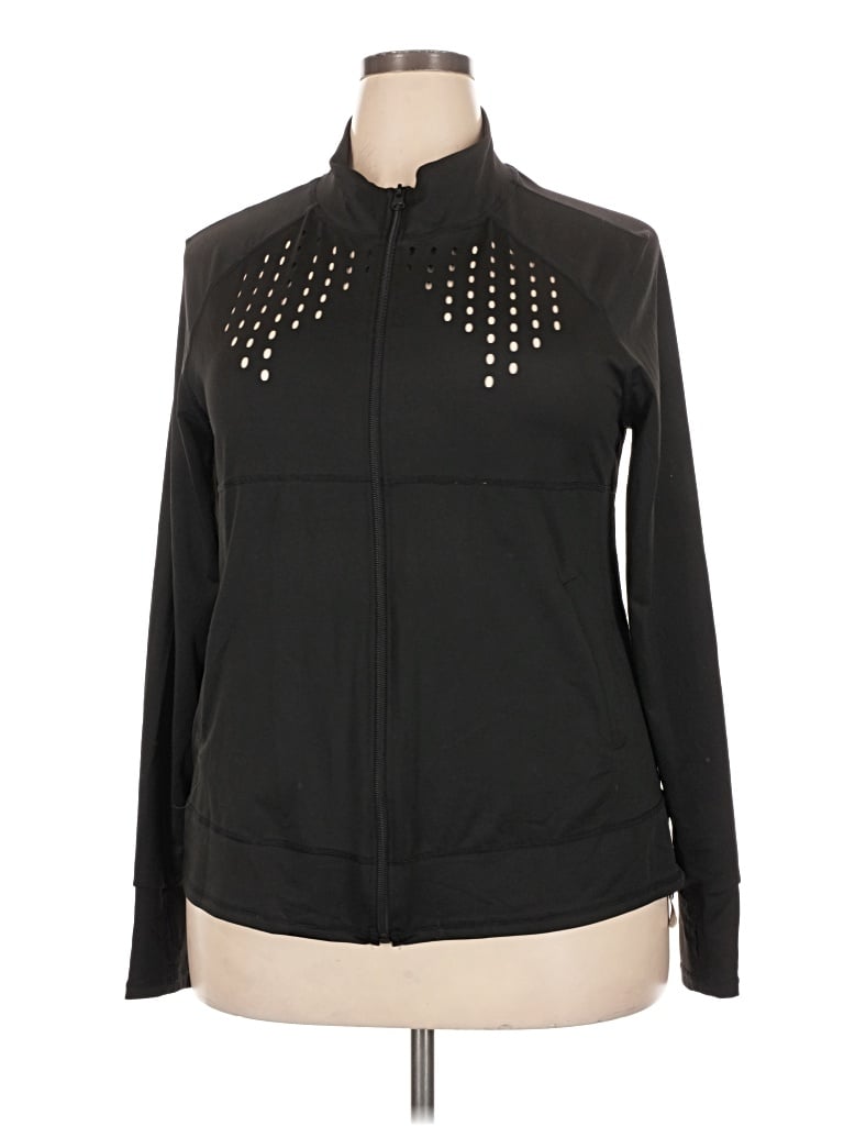 Pre-owned Shein Curve Track Jacket In Black