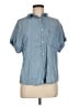 Quince Blue Short Sleeve Button-Down Shirt Size M - photo 1