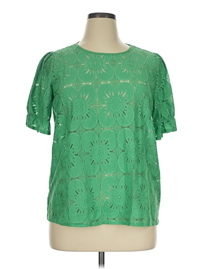 Pre-owned Kirundo Short Sleeve Blouse In Green