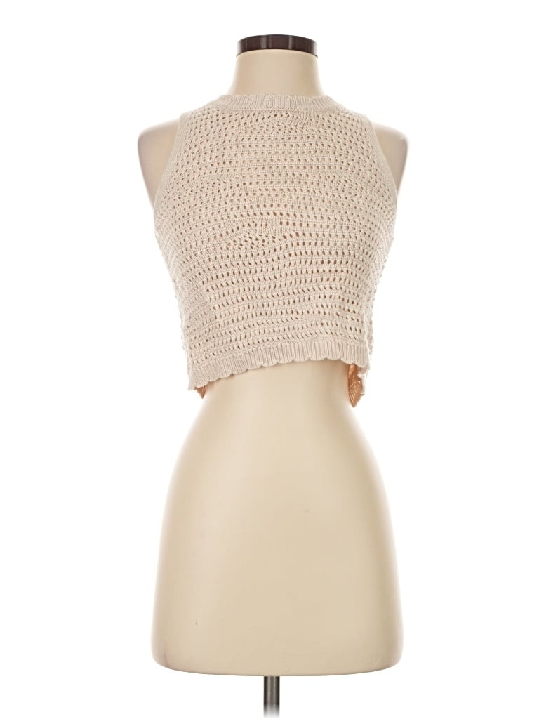 Pre-owned Steve Madden Cardigan Sweater In Tan