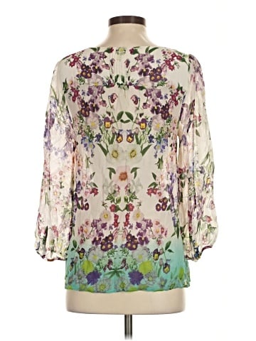 Vanessa Virginia 3/4 Sleeve Silk Top (view 2)