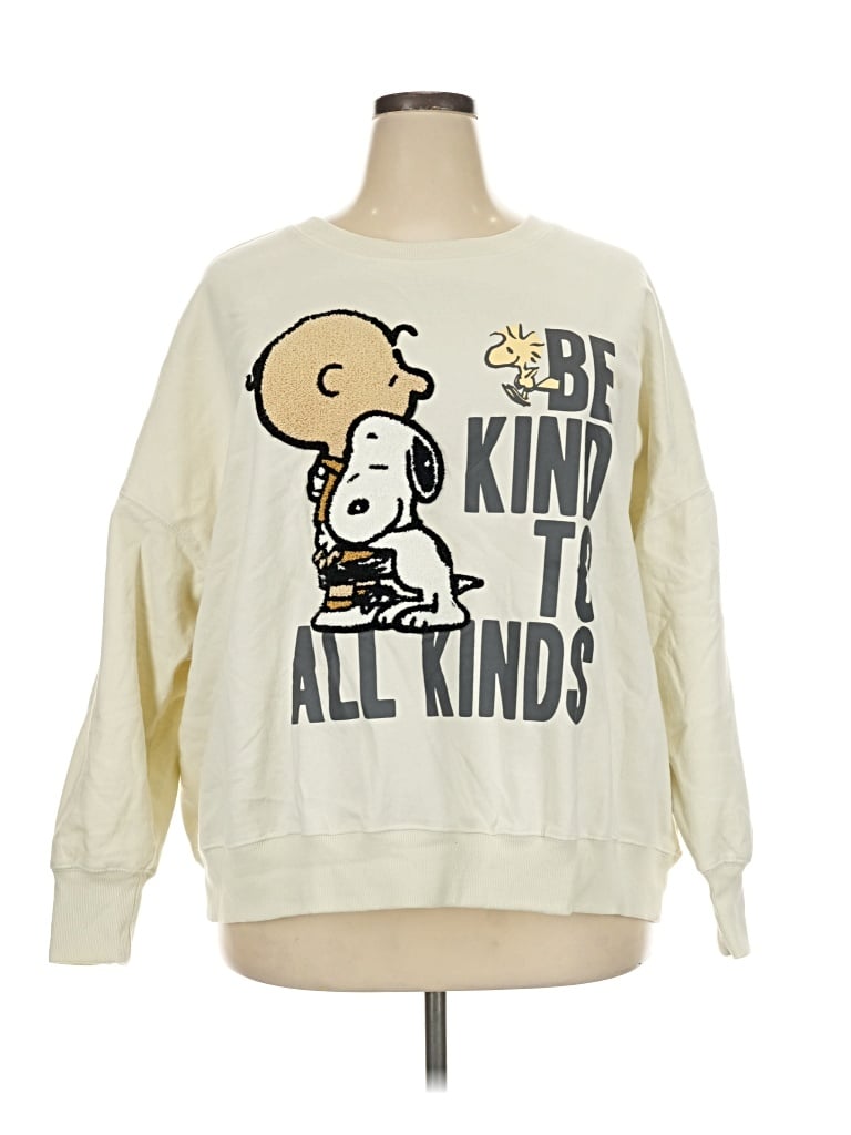 Pre-owned Peanuts Sweatshirt In Ivory