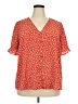 CeCe Orange Short Sleeve Blouse Size 3X - photo 1