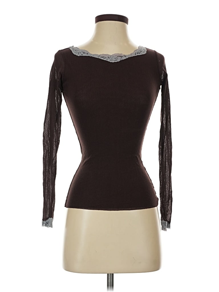Pre-owned Only Hearts Long Sleeve T-shirt In Brown
