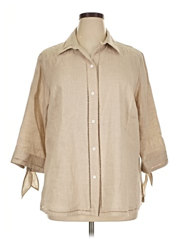 Liz Claiborne 3/4 Sleeve Button-Down Shirt (view 1)