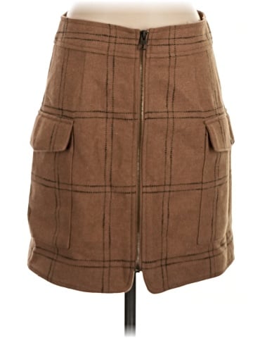 Madewell (Re)sourced Zip-Front Mini Skirt in Windowpane (view 1)
