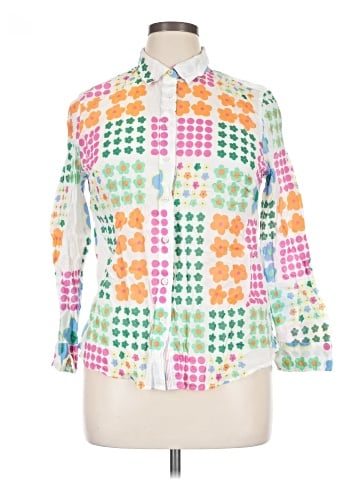 Talbots 3/4 Sleeve Button-Down Shirt (view 1)