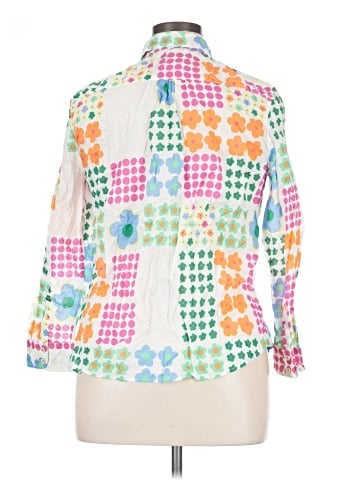 Talbots 3/4 Sleeve Button-Down Shirt (view 2)
