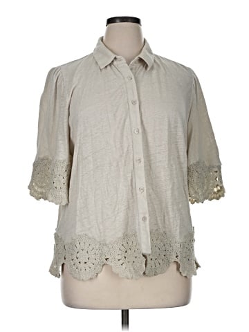 Chico's 3/4 Sleeve Button-Down Shirt (view 1)