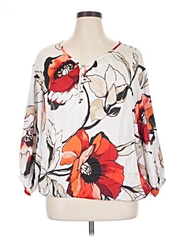 White House Black Market 3/4 Sleeve Blouse (view 1)