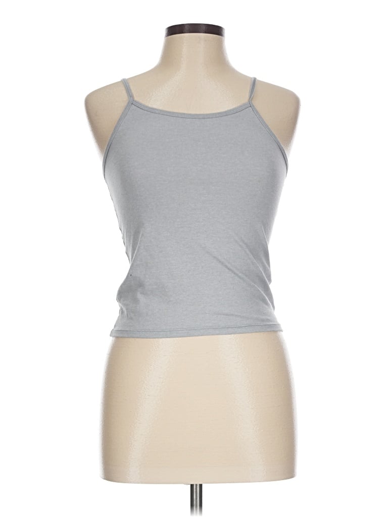 Pre-owned Hanes Tank Top Gray Halter Neckline Tops