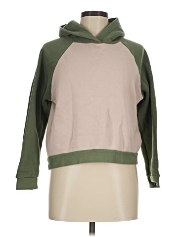 Madewell MWL Betterterry Hoodie Sweatshirt in Colorblock (view 1)
