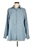Max Studio 100% Polyester Houndstooth Blue Long Sleeve Blouse Size M - photo 1