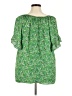 Max Studio 100% Polyester Green Short Sleeve Blouse Size 2X - photo 2