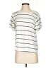 Green Envelope Stripes Silver Short Sleeve Top Size S - photo 1