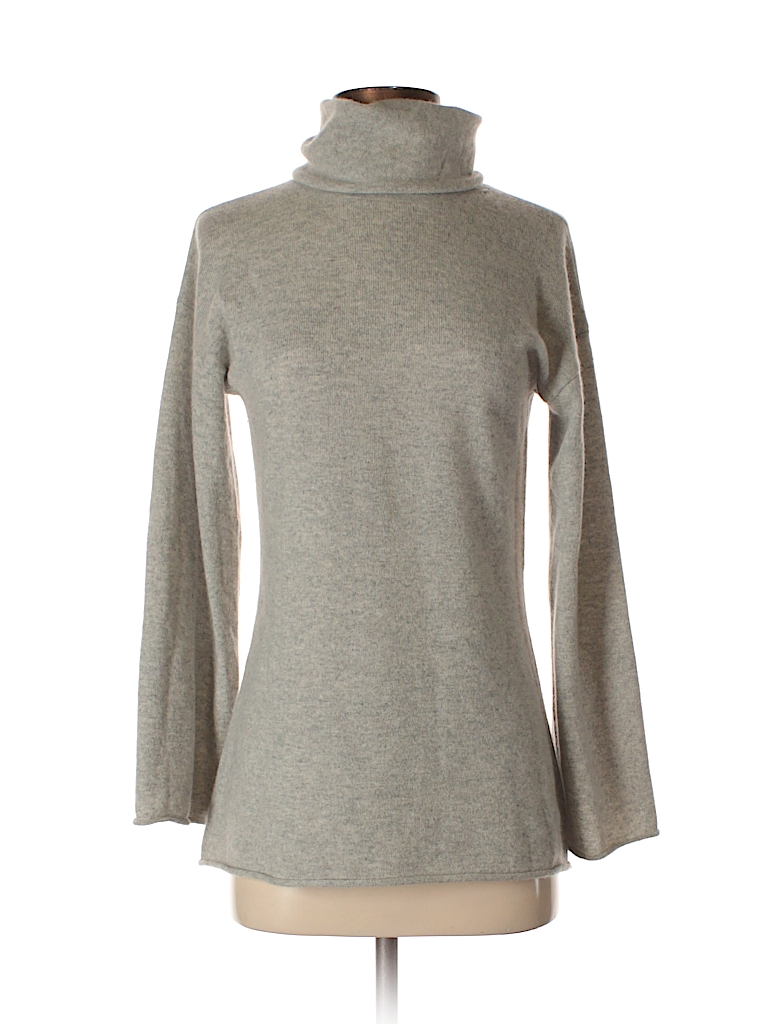 Garnet Hill 100% Cashmere Solid Gray Cashmere Pullover Sweater Size S ...