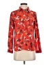 Ann Taylor LOFT 100% Polyester Floral Red Long Sleeve Blouse Size S (estimated) - photo 1