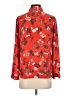 Ann Taylor LOFT 100% Polyester Floral Red Long Sleeve Blouse Size S (estimated) - photo 2