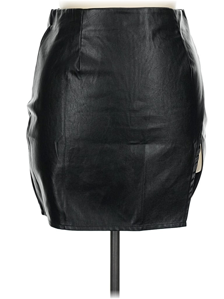 Pre-owned Lulus Faux Leather Skirt In Black