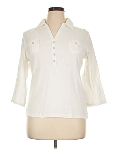 Karen Scott Long Sleeve Polo (view 1)