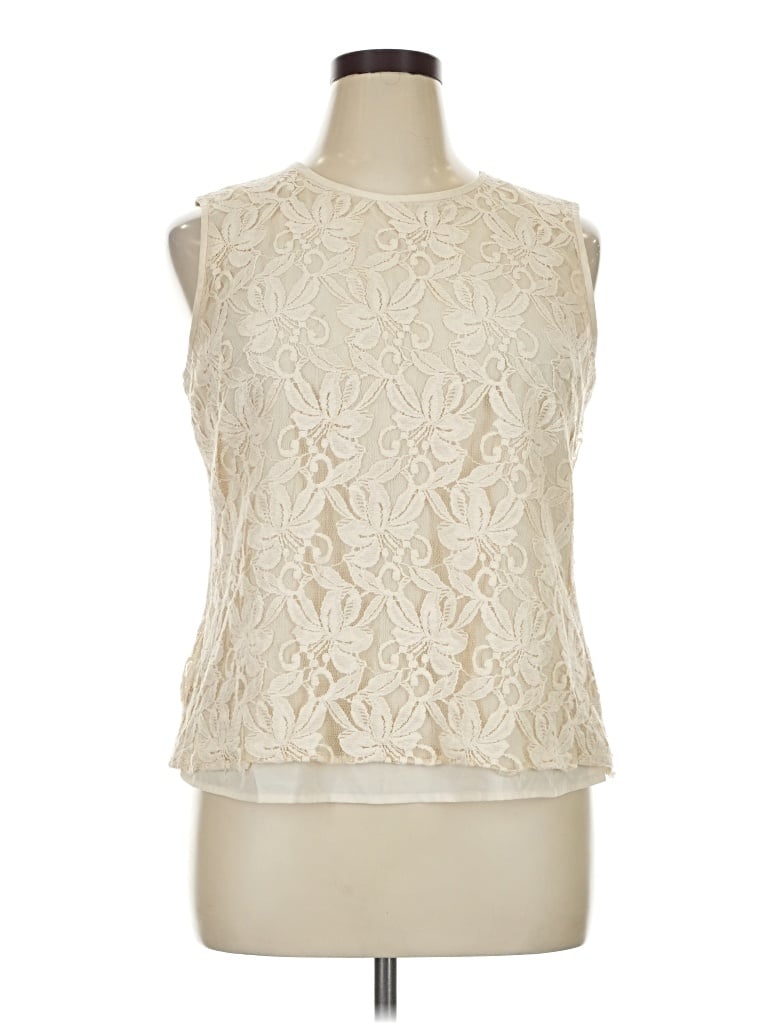 Pre-owned Jones Studio Sleeveless Blouse In Ivory
