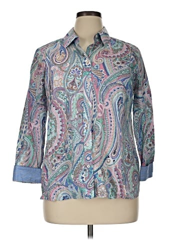 Talbots 3/4 Sleeve Button-Down Shirt (view 1)