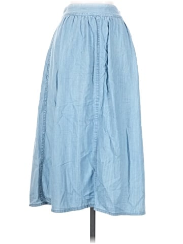 Madewell Palisade Button-Front Midi Skirt in Indigo (view 2)