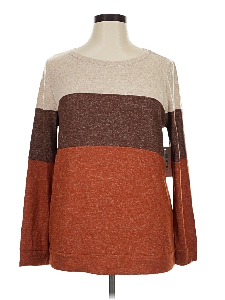 Pink Clover Pullover Sweater In Brown