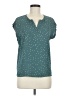 Papermoon 100% Polyester Polka Dots Teal Short Sleeve Blouse Size M (petite) - photo 1