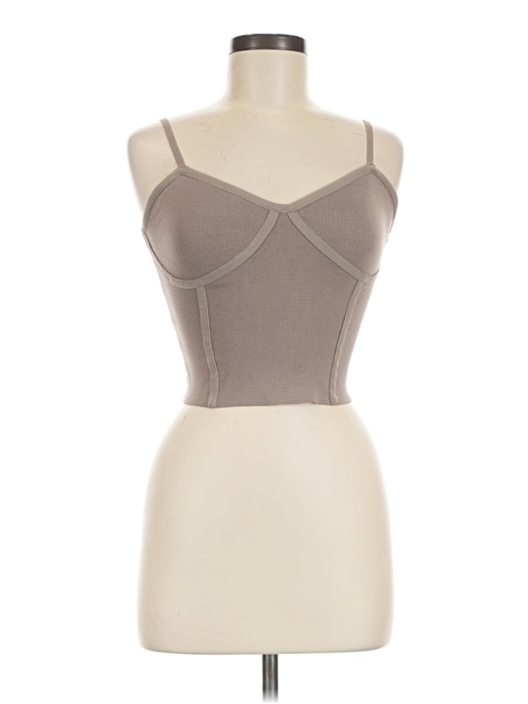 Pre-owned Active Usa Tank Top Tan Strapless Neckline Tops